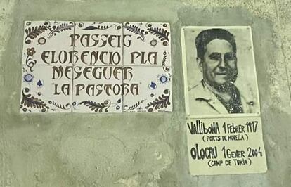 Calle dedicada a Florencio Pla en Vallibona, en una imagen cedida por Sembra