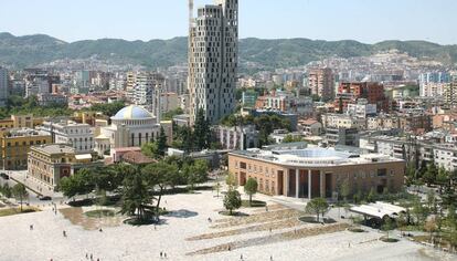 Vista de la plaza de Skanderberg, en Tirana, ganadora del premio.