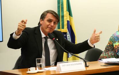 O deputado Jair Bolsonaro, pré-candidato à Presidência, em uma sessão na Câmara.