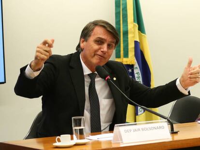 O deputado Jair Bolsonaro, pré-candidato à Presidência, em uma sessão na Câmara.