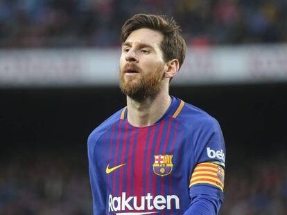 Messi al partit de diumenge contra l&#039;Atl&egrave;tic de Madrid.