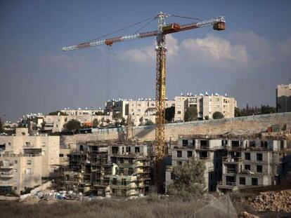 Trabajos de edificación en el asentamiento de Gilo en Jerusalén Oriental.