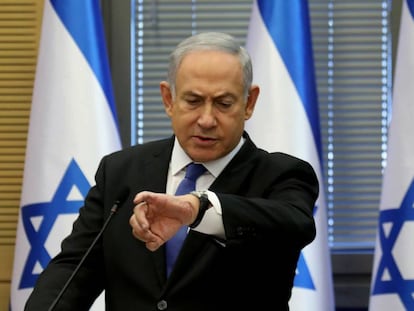 El primer ministro israelí, Benjamín Netanyahu, el miércoles en el Parlamento.