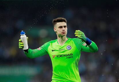 Kepa, durante el partido contra el Manchester City.