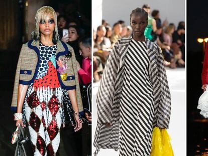 De izquierda a derecha: Gucci, Dries Van Noten y Saint Laurent, en la Semana de la Moda de París 2018.