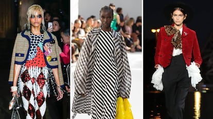 De izquierda a derecha: Gucci, Dries Van Noten y Saint Laurent, en la Semana de la Moda de París 2018.