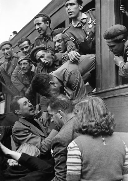 Llegada a Madrid de voluntarios de la División Azul, el 30 de mayo de 1942.