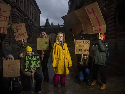 Greta Thunberg, na sexta-feira em Estocolmo.