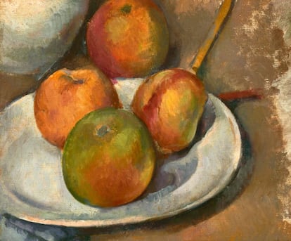 Paul Cézanne’s 'Quatre pommes et un couteau,' another of the works sold at Christie’s. 