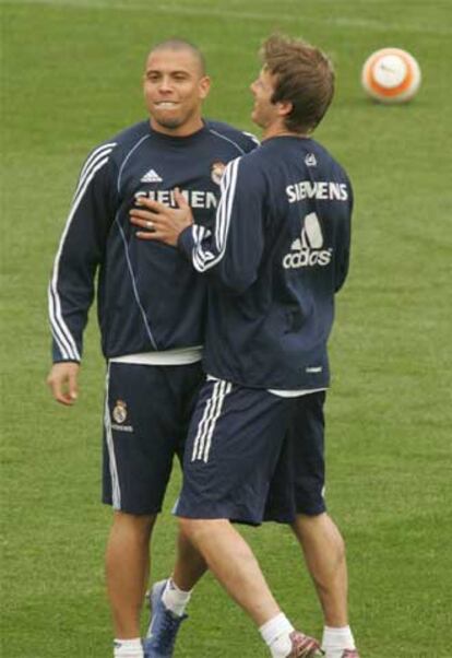 Ronaldo, ayer, con Beckham.