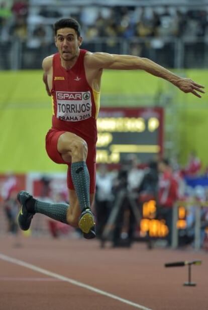 Torrijos, durante el Europeo de Praga en pista cubierta.