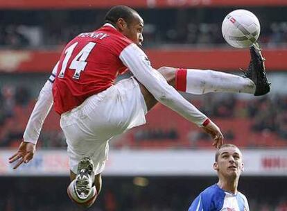 Una filigrana de Henry en un reciente partido con el Arsenal.