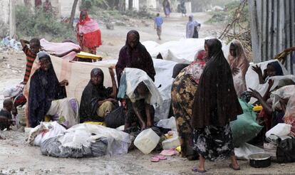 Mujeres desplazadas en la regi&oacute;n somal&iacute;a de Bakool