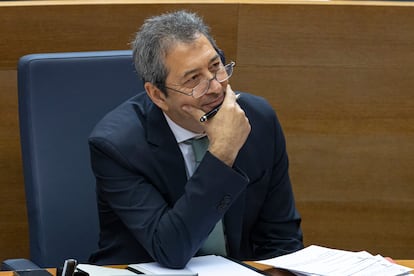 El vicepresidente primero del Consell y consejero de Cultura, Vicente Barrera, en las Cortes Valencianas en septiembre.