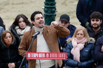 Daro Villagrasa en el acto de presentacin de su candidatura a la Secretara General del PSOE en Aragn, este sbado.