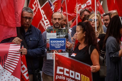 Trabajadores del sector financiero, durante una manifestación en Valencia el año pasado.