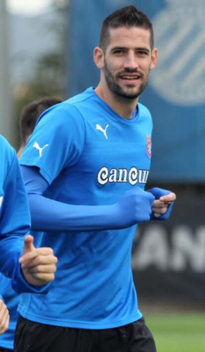 Casilla, en una pr&aacute;ctica con el Espanyol. 