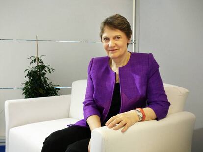 La administradora del PNUD, Helen Clark, durante la entrevista con EL PA&Iacute;S el d&iacute;a 24 en Estambul