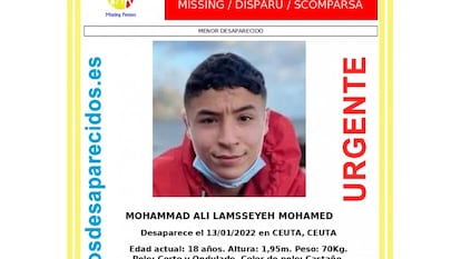 El menor desaparecido hace un año en Ceuta, Mohamed Ali.