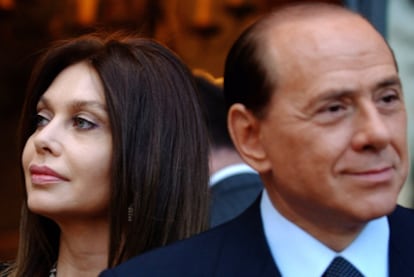 Silvio Berlusconi y su ex mujer Veronica Lario.