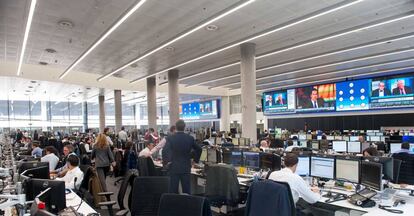 Sala de trading de BBVA.