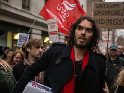 Russell Brand, en una protesta el pasado 1 de diciembre en Londres.