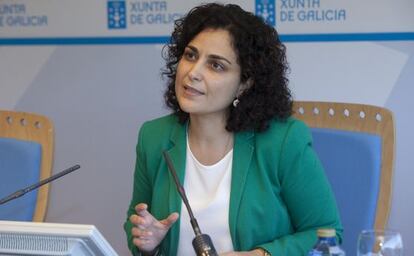 Amparo González, director general de Familia de la Xunta, durante la presentación de los datos de pobreza infantil.
