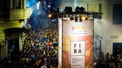 Noche de inauguración del Festival Internacional de Buenos Aires en San Telmo. 