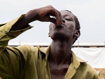 Campaña de vacunación contra el cólera entre población desplazada en Sudán del Sur.
