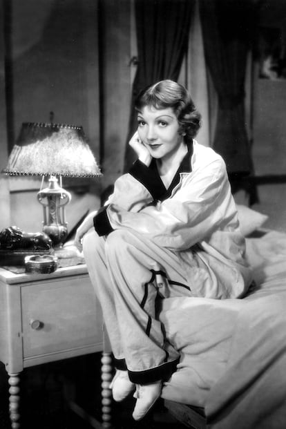 Claudette Colbert en Sucedi una noche (1934).