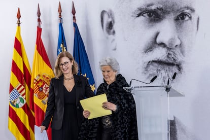 Mara luz Altamira Garca-Tapia, nieta mayor de Rafael y Pilar, y familiar ms cercano con vida, en el homenaje del pasado febrero.