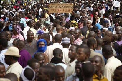 Manifestación en Bamako contra la división de Malí.