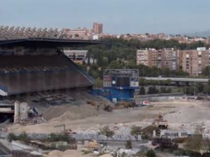 El  timelapse  del derribo del estadio del Atlético de Madrid  más de cinco meses de grúas, camiones, excavadoras y piquetas resumidos en 60 segundos