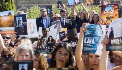 Protesta contra la sent&egrave;ncia que anul&middot;la el c&agrave;non digital.