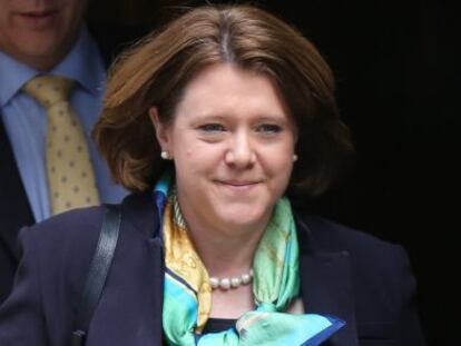 La ministra de Cultura brit&aacute;nica, Maria Miller, tras una reuni&oacute;n del gabinete el 8 de abril. 