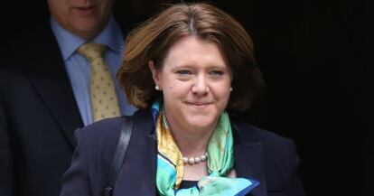 La ministra de Cultura brit&aacute;nica, Maria Miller, tras una reuni&oacute;n del gabinete el 8 de abril. 