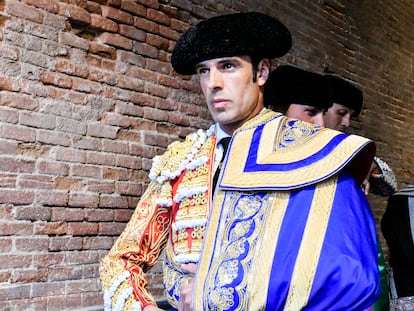 Emilio de Justo, en el túnel de cuadrillas de la plaza de Las Ventas.