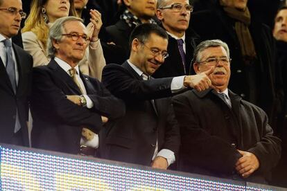 Bartomeu, en el palco del Camp Nou