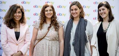 De izquierda a derecha: Susana Voces, directora general de eBay en España; las emprendedoras Ines Ramírez y Lourdes Rodriguez y Cristina Gómez-Molina, responsable de comunicación de eBay en España.