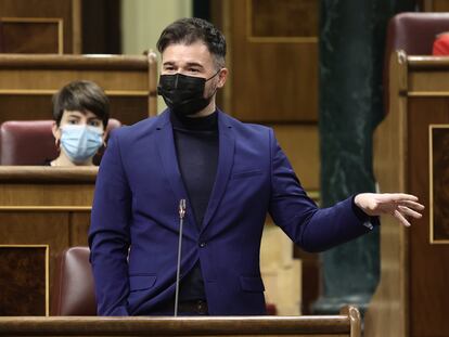 El portavoz parlamentario de ERC en el Congreso, Gabriel Rufián, el miércoles.