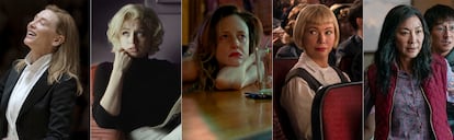 Las nominadas a mejor actriz: Cate Blanchett, Ana de Armas, Andrea Riseborough, Michelle Williams y Michelle Yeoh.