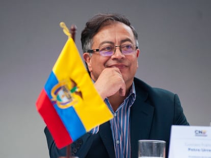 Gustavo Petro, durante la ceremonia de entrega de sus credenciales presidenciales.