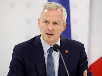 El ministro de Finanzas francés, Bruno Le Maire, tras el Ecofin del sábado.