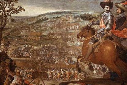 Detalle de &#39;The Victory of Fleurus&#39; (siglo XVII), de Vicente Carducci.