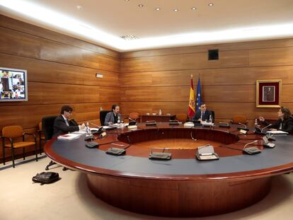 Reunión del Consejo de Ministros, este martes en La Moncloa.