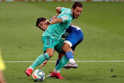 Hazard, en el Espanyol-Madrid, el último partido que ha jugado.