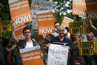 Manifestación contra el 'Brexit' en Green Park, Londres (Reino Unido)