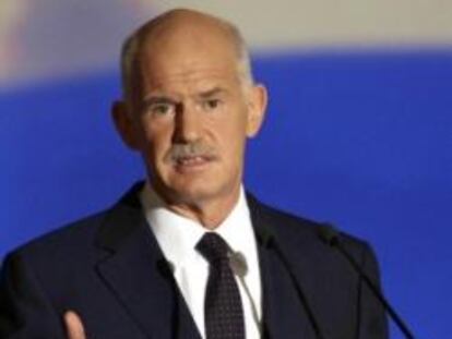 George Papandreu durante el discurso en Tesalónica el 10 de septiembre.