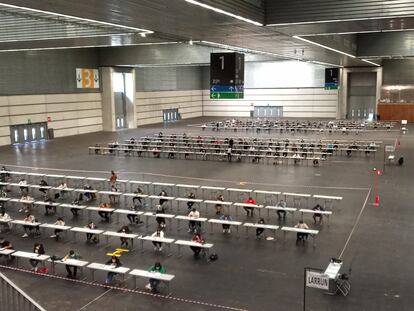 Pruebas del Instituto de Euskaldunización de Adultos HABE para la acreditación de los niveles de euskera, en las instalaciones del BEC de Barakaldo.