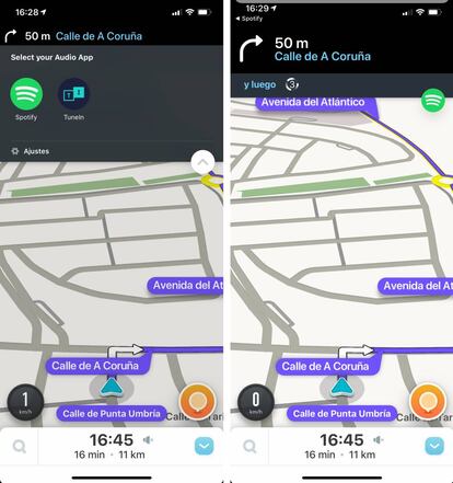 Spotify en Waze.